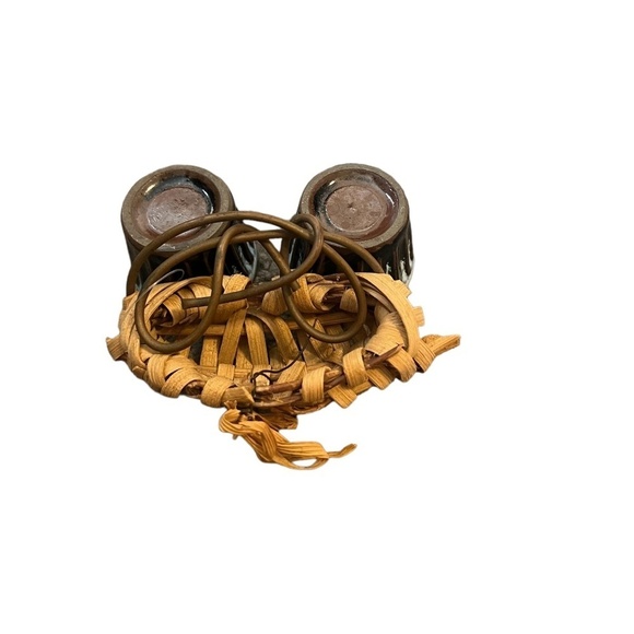 Set of 2 Early Antique Primitive Miniature Split Oak Buttocks Basket 2" - Picture 5 of 13